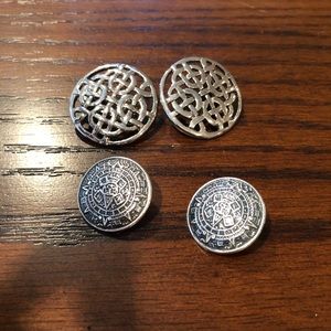 Vintage silver clip on earrings